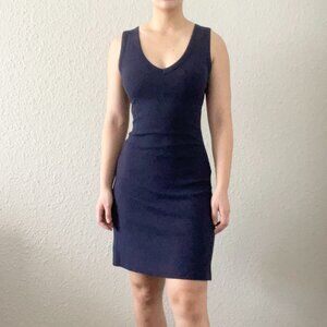 OGL Flattering V-neck A-line New Airy Brami Tank Dress in Navy